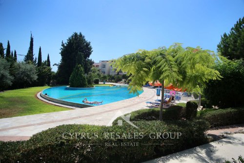 The central swimming pool in Hesperides Gardens, Pafilia Developers, Kato Paphos, Cyprus